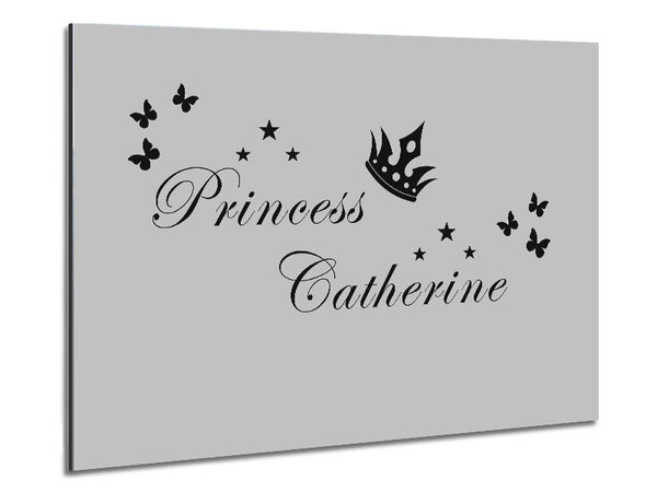 Girls Room Quote Your Own Name Princess 2 Grey