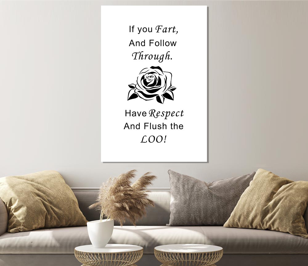 Bathroom Quote If You Fart White Print Poster Wall Art