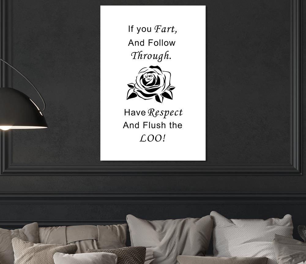 Bathroom Quote If You Fart White Print Poster Wall Art