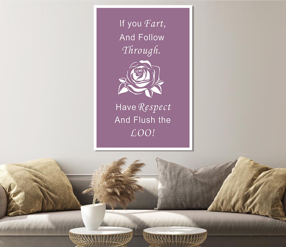 Bathroom Quote If You Fart Dusty Pink Print Poster Wall Art