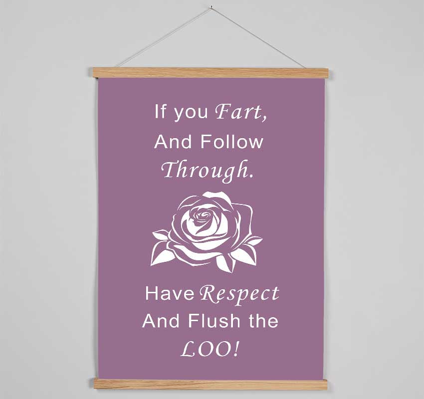 Bathroom Quote If You Fart Dusty Pink Hanging Poster - Wallart-Direct UK