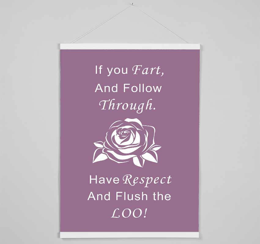 Bathroom Quote If You Fart Dusty Pink Hanging Poster - Wallart-Direct UK