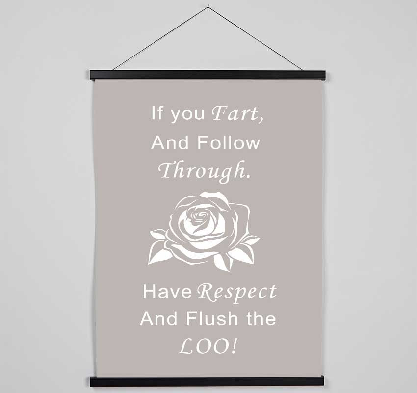 Bathroom Quote If You Fart Beige Hanging Poster - Wallart-Direct UK