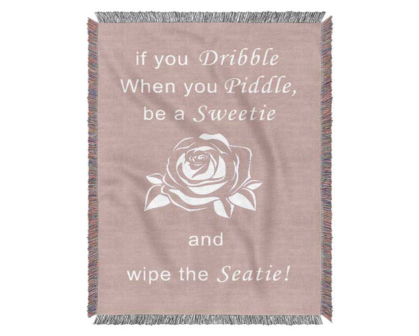 Bathroom Quote If You Dribble Vivid Pink Woven Blanket