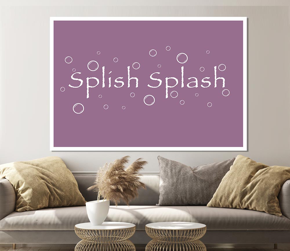 Bathroom Quote Splish Splash Bathroom Dusty Pink Print Poster Wall Art