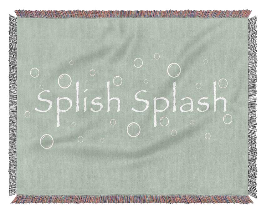 Bathroom Quote Splish Splash Bathroom Beige Woven Blanket