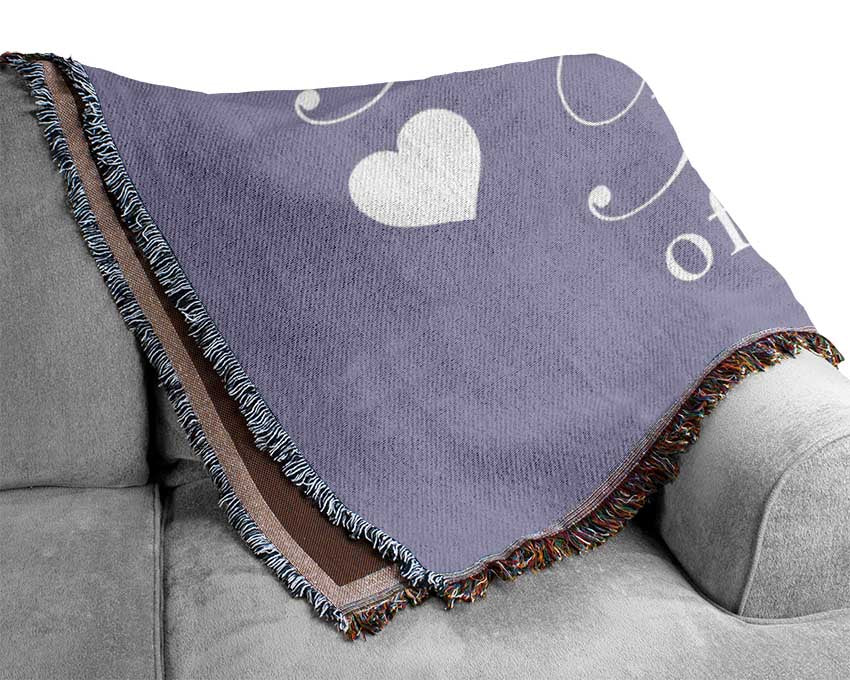 Kitchen Quote Our Kitchen Is The Heart Lilac Woven Blanket