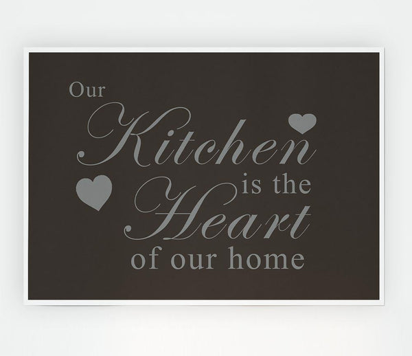 Kitchen Quote Our Kitchen Is The Heart Chocolate Print Poster Wall Art