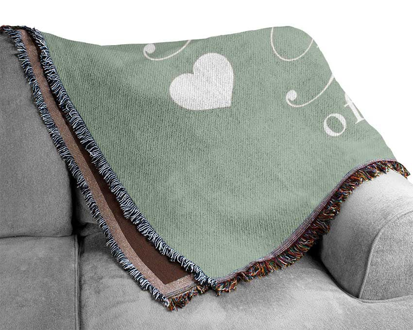 Kitchen Quote Our Kitchen Is The Heart Beige Woven Blanket