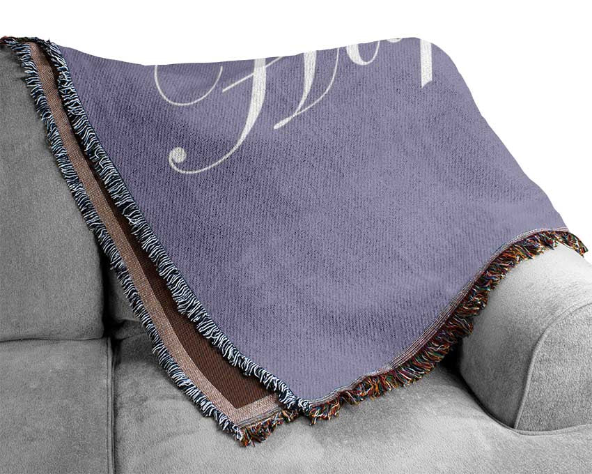 Home Quote Happiness Is Home Made Lilac Woven Blanket