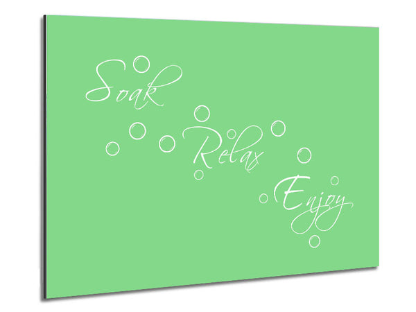 Bathroom Quote Soak Relax Enjoy Green