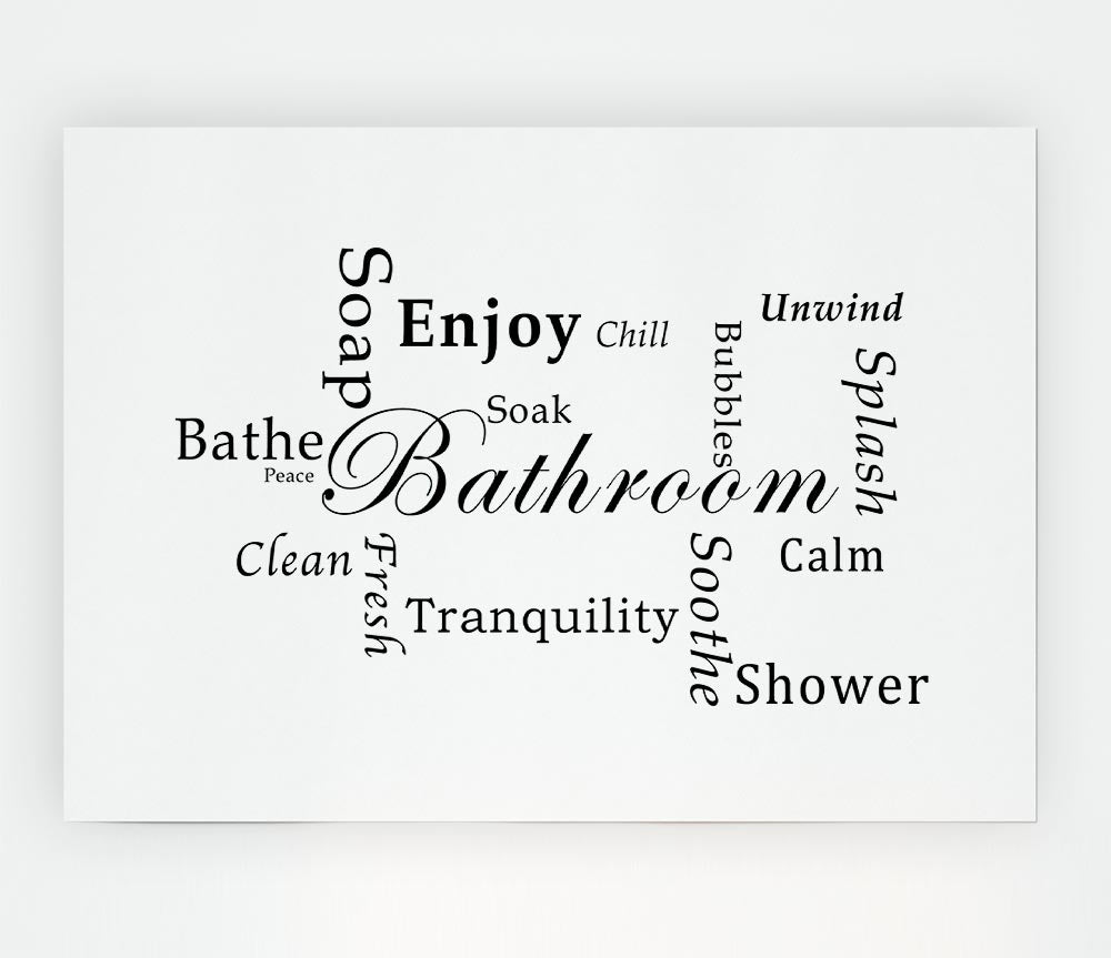 Bathroom Quote Bathroom Tranquility White Print Poster Wall Art