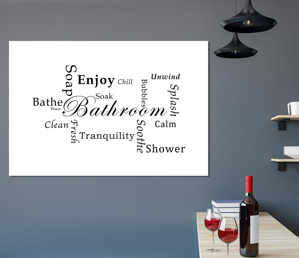 Bathroom Quote Bathroom Tranquility White Print Poster Wall Art