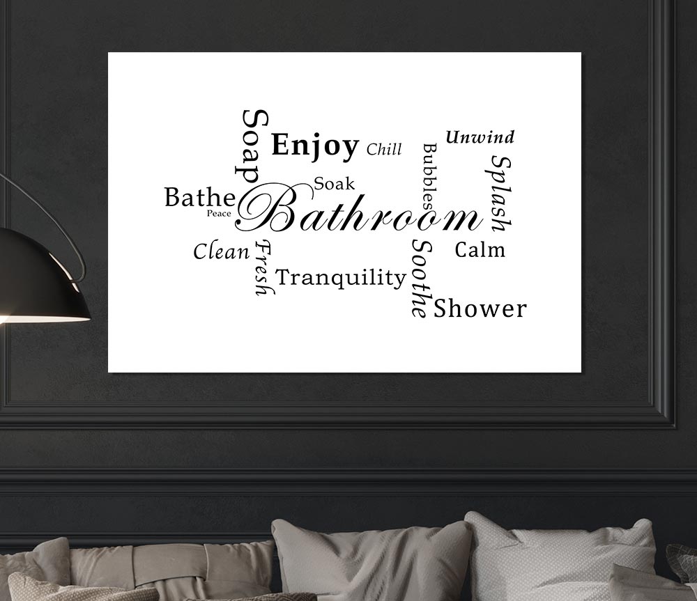 Bathroom Quote Bathroom Tranquility White Print Poster Wall Art