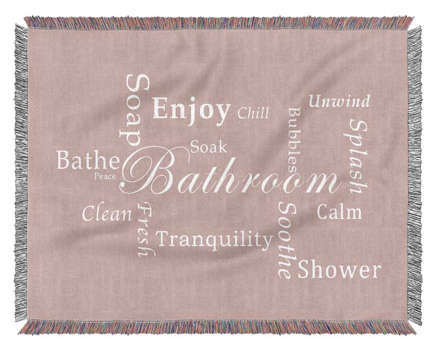 Bathroom Quote Bathroom Tranquility Vivid Pink Woven Blanket