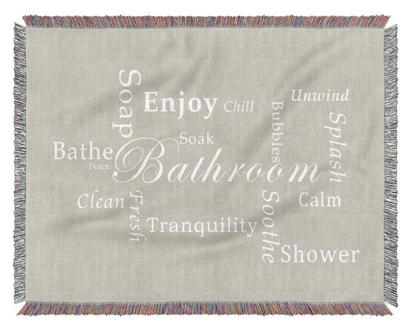 Bathroom Quote Bathroom Tranquility Pink Woven Blanket