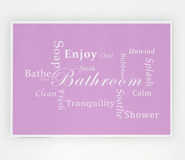 Bathroom Quote Bathroom Tranquility Pink Print Poster Wall Art