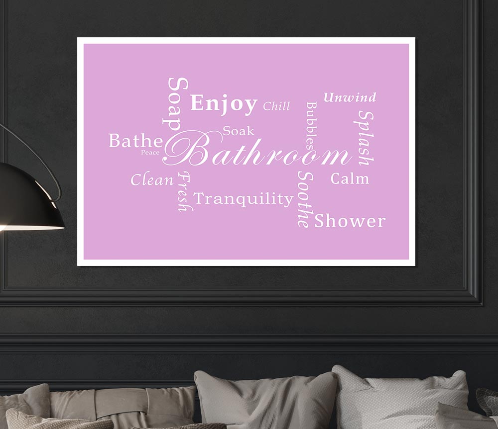 Bathroom Quote Bathroom Tranquility Pink Print Poster Wall Art