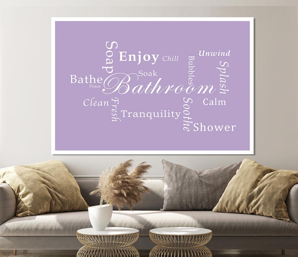 Bathroom Quote Bathroom Tranquility Lilac Print Poster Wall Art