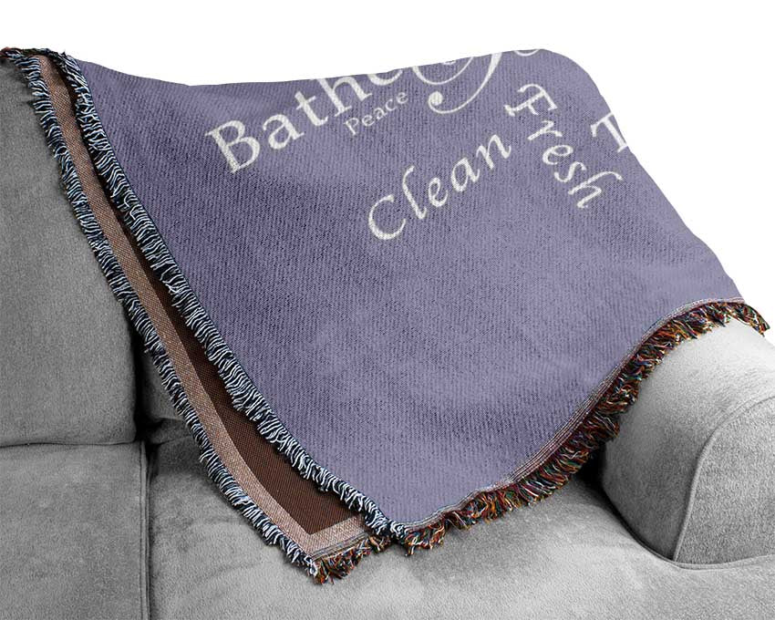 Bathroom Quote Bathroom Tranquility Lilac Woven Blanket