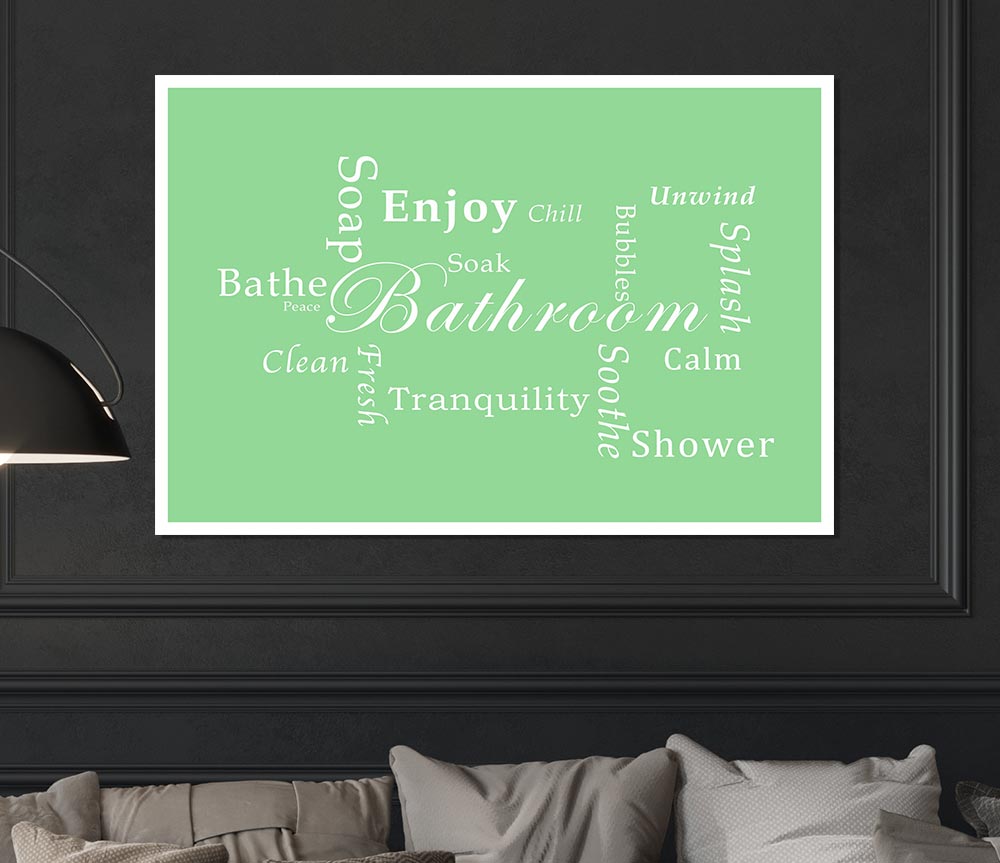 Bathroom Quote Bathroom Tranquility Green Print Poster Wall Art