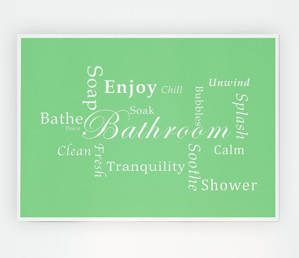 Bathroom Quote Bathroom Tranquility Green Print Poster Wall Art