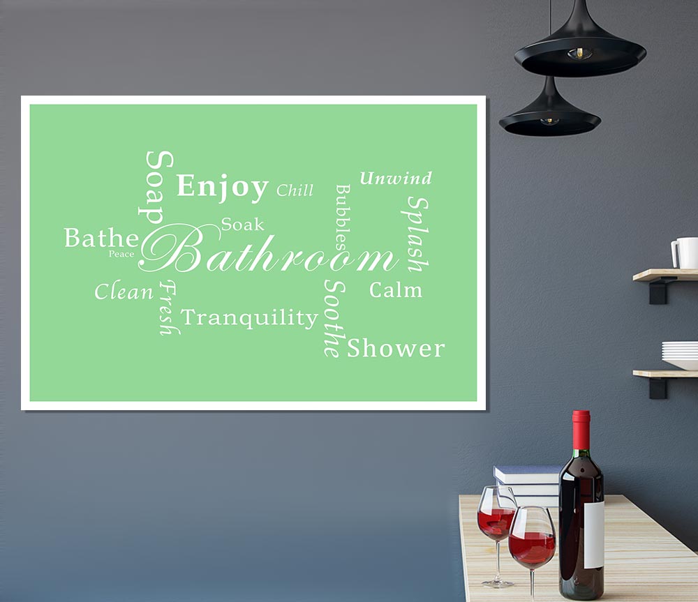 Bathroom Quote Bathroom Tranquility Green Print Poster Wall Art