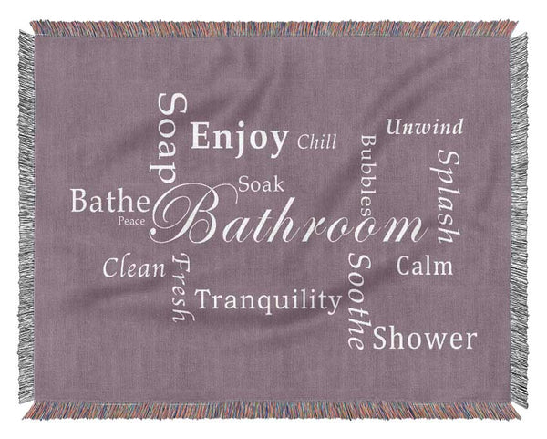 Bathroom Quote Bathroom Tranquility Dusty Pink Woven Blanket