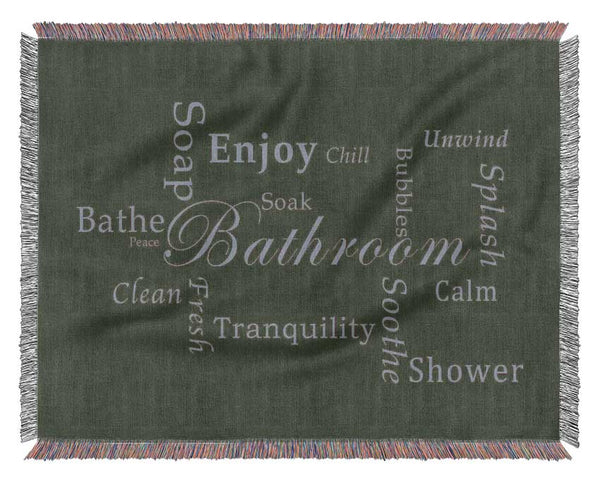 Bathroom Quote Bathroom Tranquility Chocolate Woven Blanket