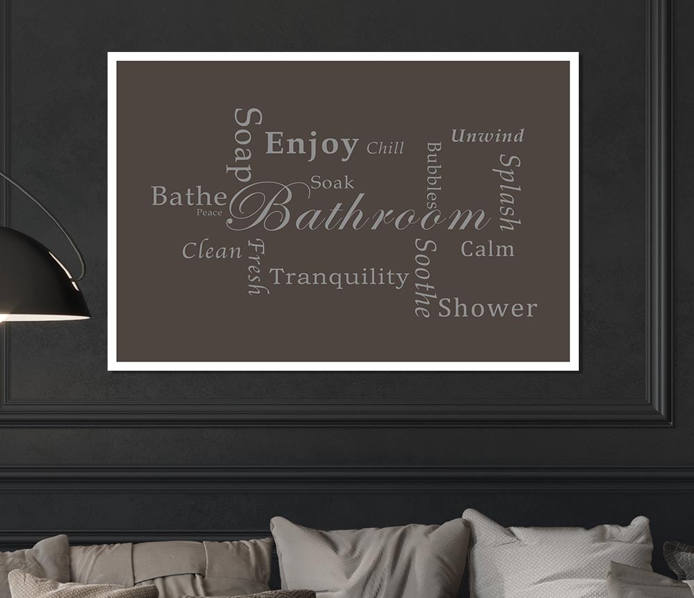 Bathroom Quote Bathroom Tranquility Chocolate Print Poster Wall Art