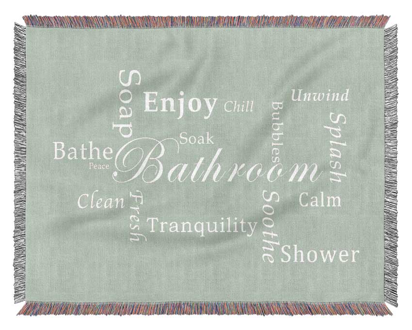 Bathroom Quote Bathroom Tranquility Beige Woven Blanket