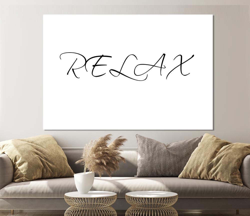 Bathroom Quote Relax White Print Poster Wall Art