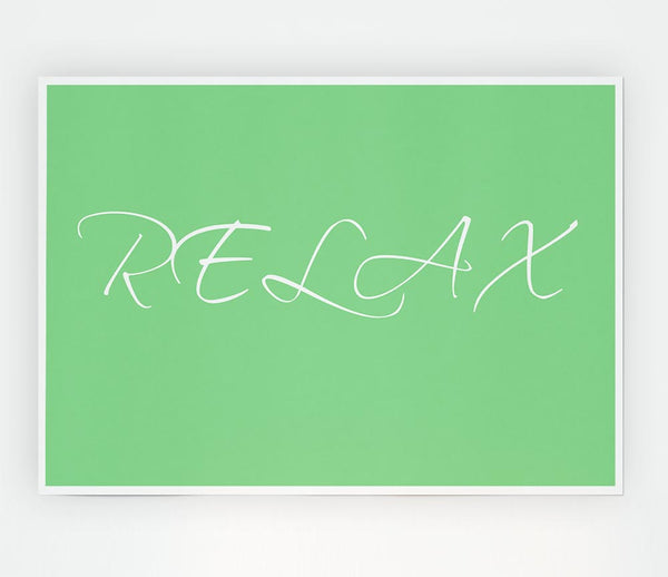 Bathroom Quote Relax Green Print Poster Wall Art