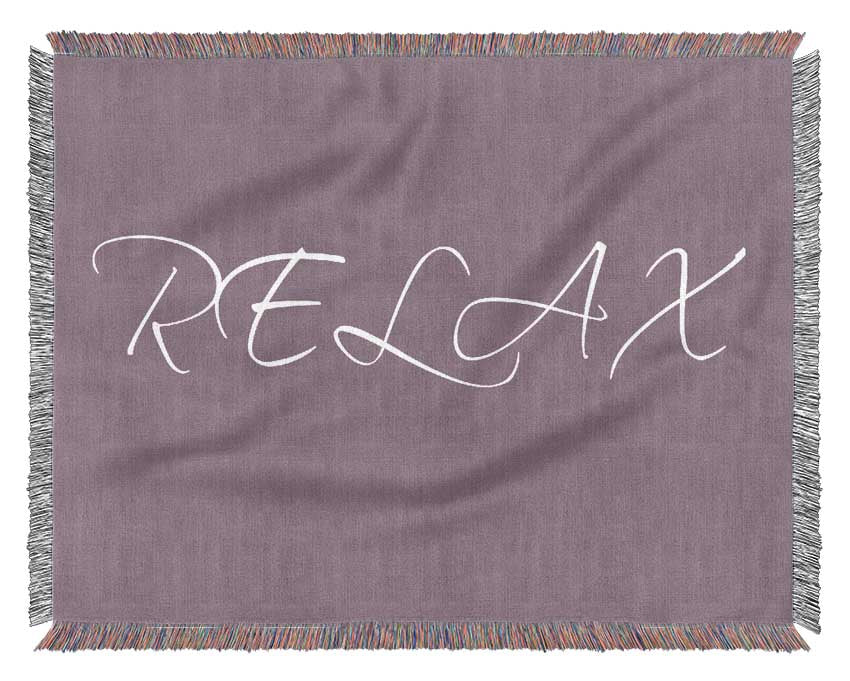 Bathroom Quote Relax Dusty Pink Woven Blanket