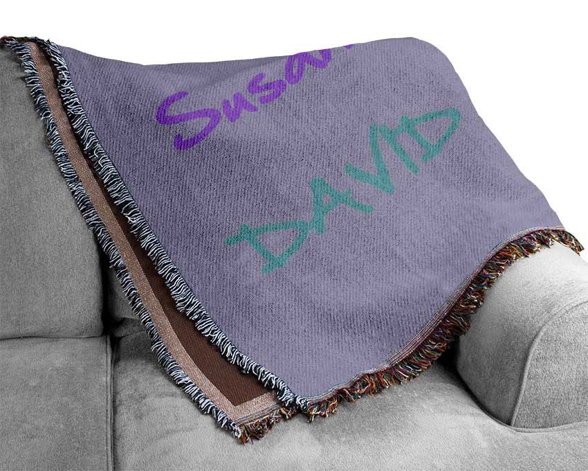 Your Name In A Choice Of Colours Lilac Woven Blanket