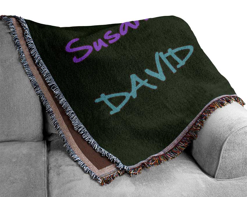 Your Name In A Choice Of Colours Chocolate Woven Blanket