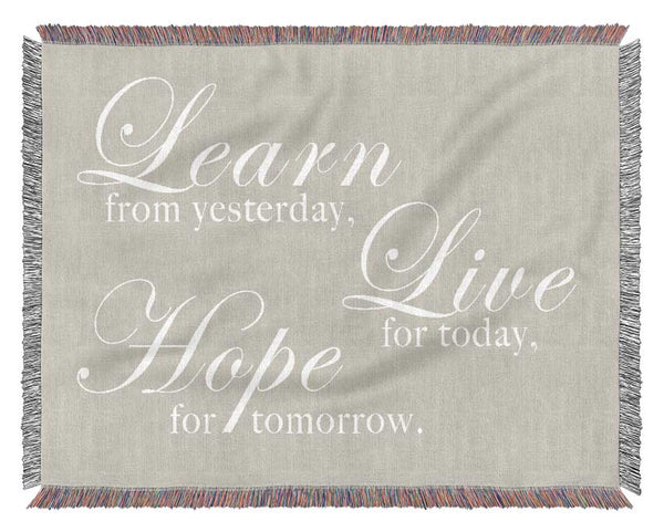 Home Quote Learn Live Hope Pink Woven Blanket