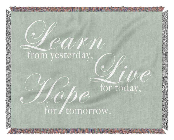 Learn Live Hope Beige Woven Blanket