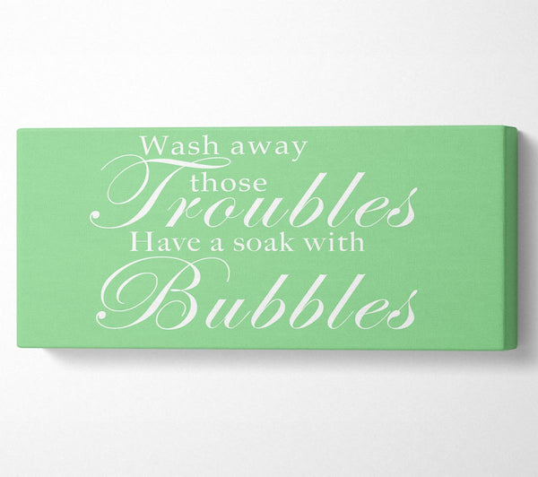 Bathroom Quote Wash Away Those Troubles Green