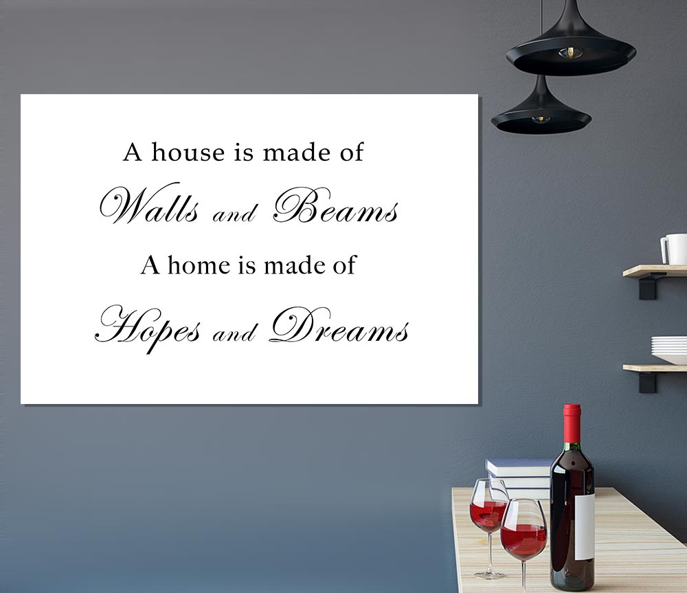 Home Quote Walls N Beams Hopes N Dreams White Print Poster Wall Art