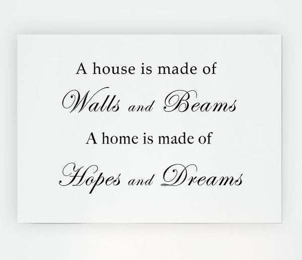 Home Quote Walls N Beams Hopes N Dreams White Print Poster Wall Art