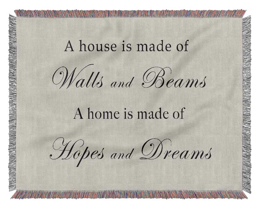 Home Quote Walls n Beams Hopes n Dreams Grey Woven Blanket