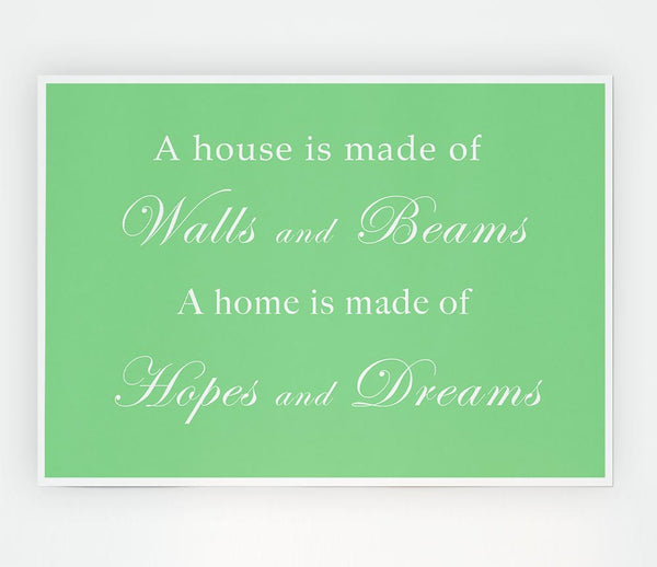 Home Quote Walls N Beams Hopes N Dreams Green Print Poster Wall Art