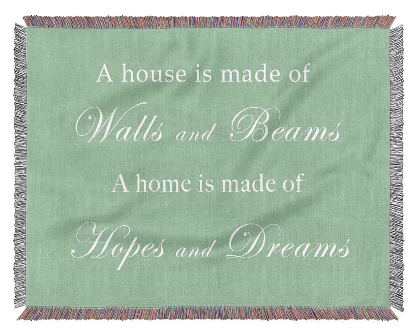 Home Quote Walls n Beams Hopes n Dreams Green Woven Blanket