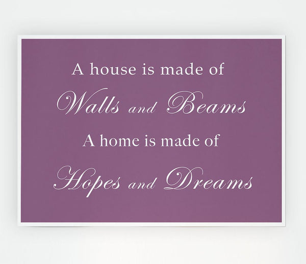 Home Quote Walls N Beams Hopes N Dreams Dusty Pink Print Poster Wall Art