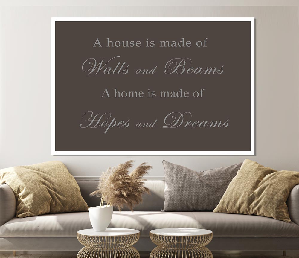 Home Quote Walls N Beams Hopes N Dreams Chocolate Print Poster Wall Art