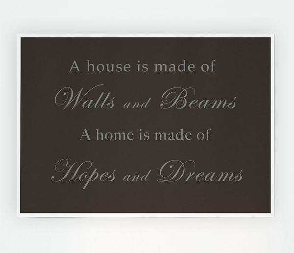 Home Quote Walls N Beams Hopes N Dreams Chocolate Print Poster Wall Art