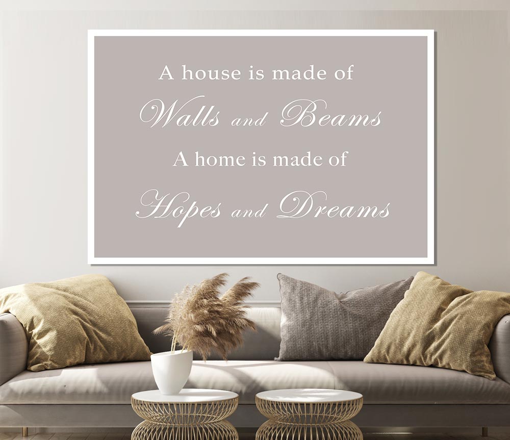 Home Quote Walls N Beams Hopes N Dreams Beige Print Poster Wall Art