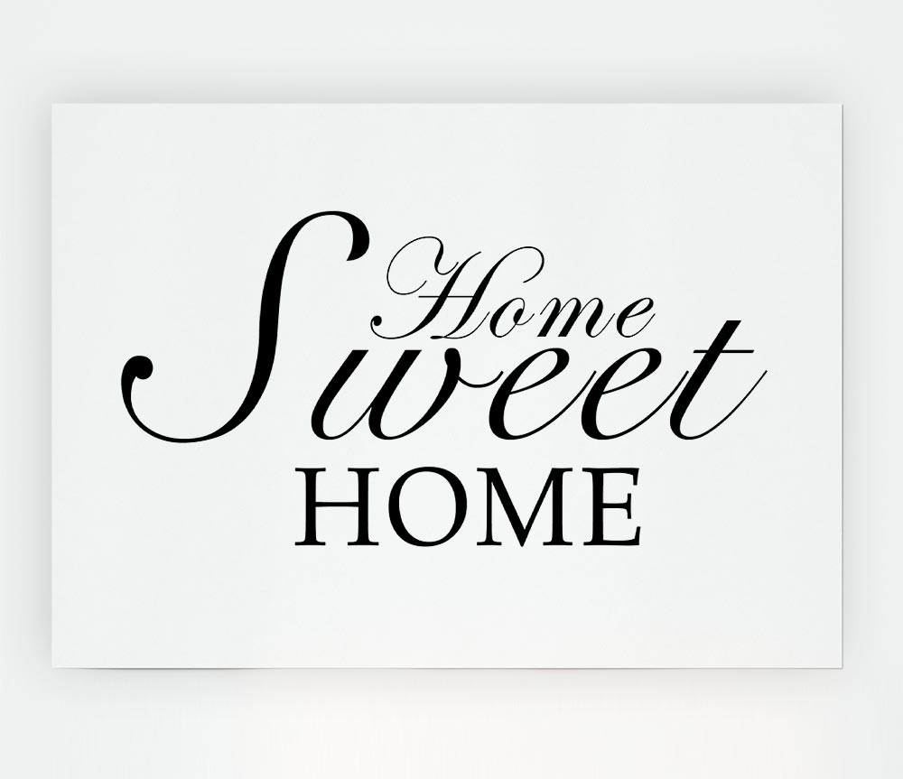 Home Quote Home Sweet Home White Print Poster Wall Art