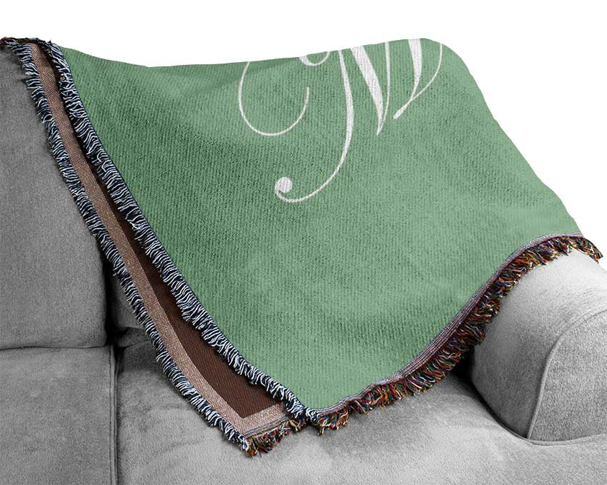 Family Quote The Best Thing About Memories Green Woven Blanket